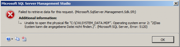 MS SQL Fehlermeldung